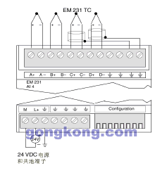 西门子 s7-200cn 测温模块 em231 cn ai 4x 热电偶模块(4点热电偶输入